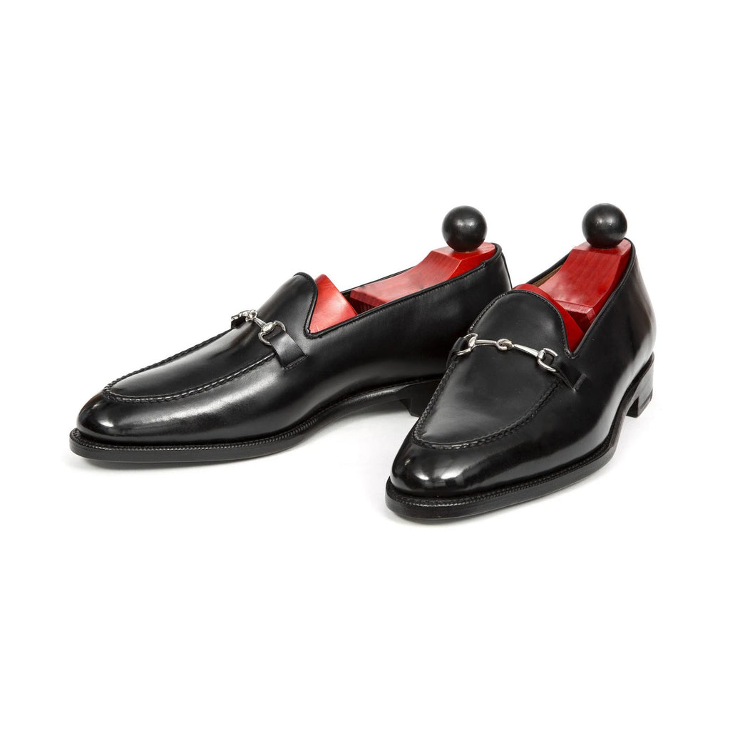 Black Leather Modena Horsebit Loafer