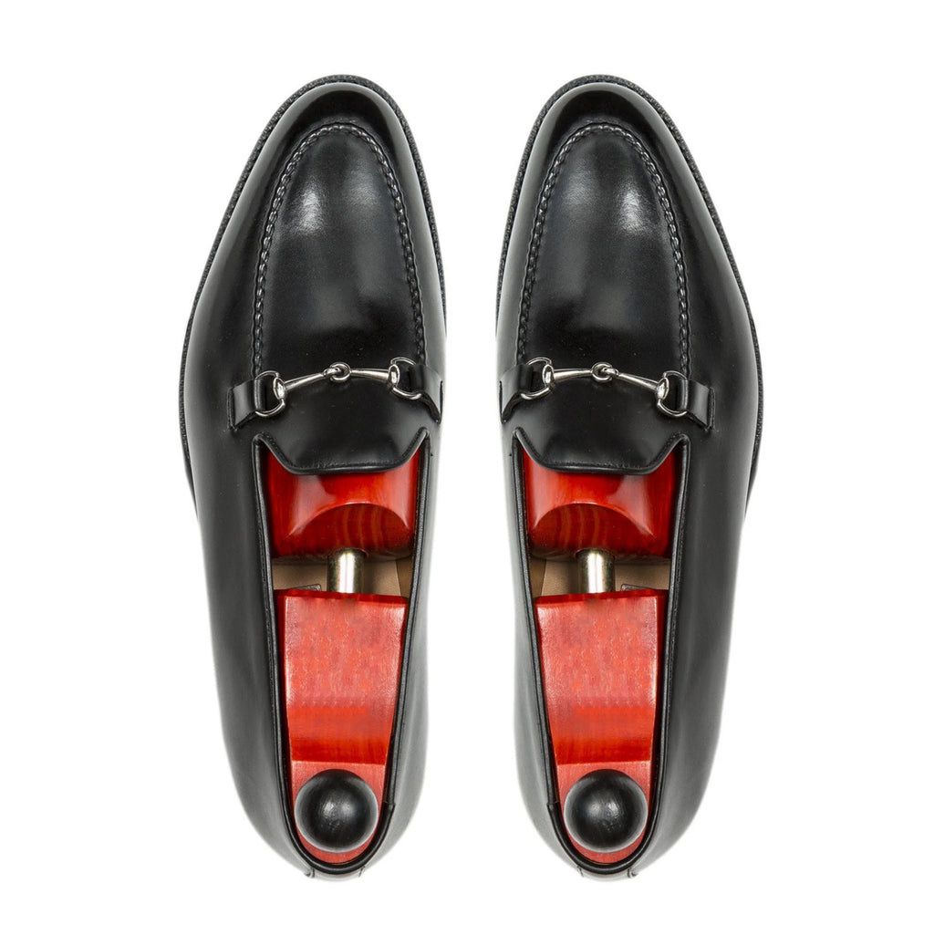 Black Leather Modena Horsebit Loafer