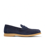 Navy-blue Suede Leather Dario Penny Loafer