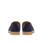 Navy-blue Suede Leather Dario Penny Loafer
