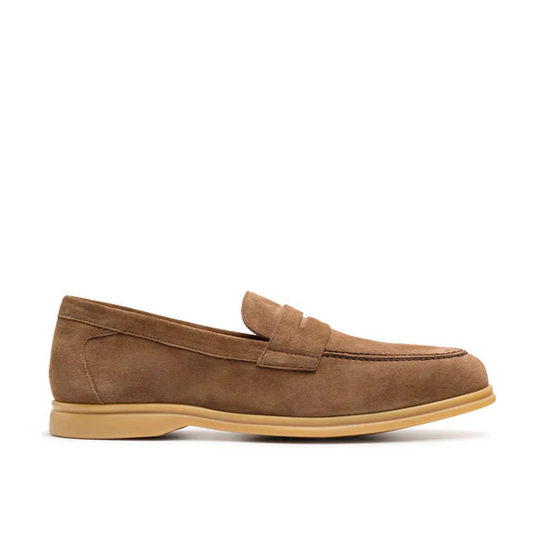 Beige Suede Leather Massimo Penny Loafer