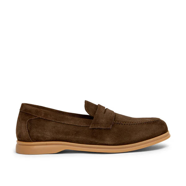 Brown Suede Leather Stefano Penny Loafer