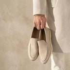 Cream Suede Leather Verona Loafer