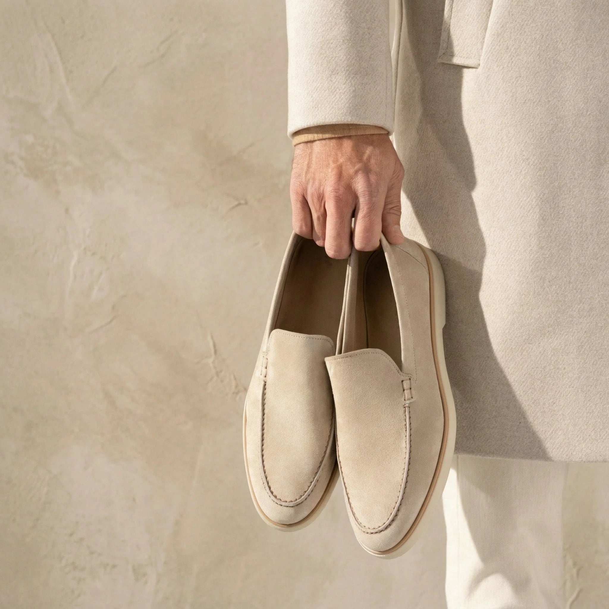 Cream Suede Leather Verona Loafer