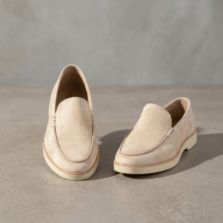 Cream Suede Leather Verona Loafer