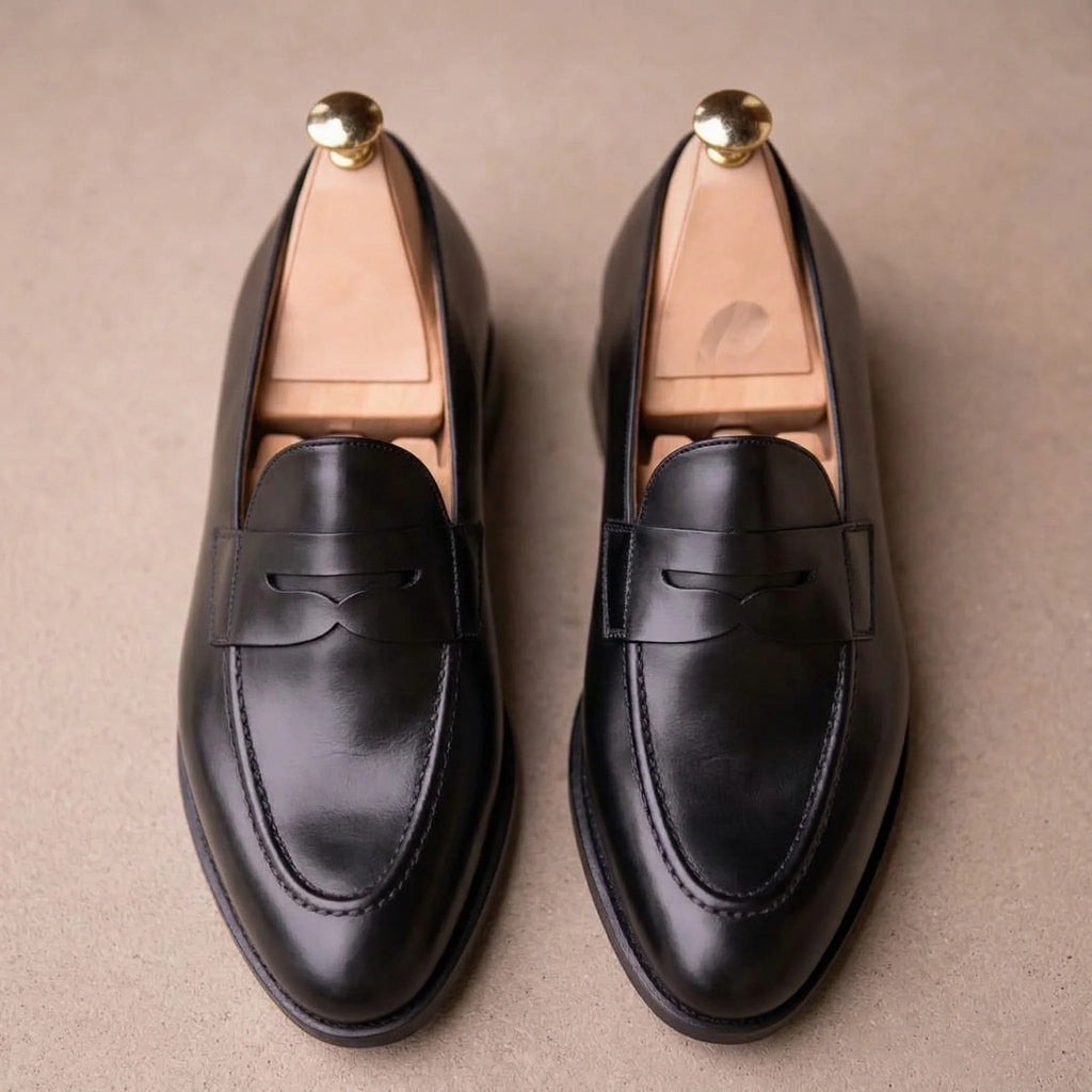 Black Leather Maurizio Penny Loafer