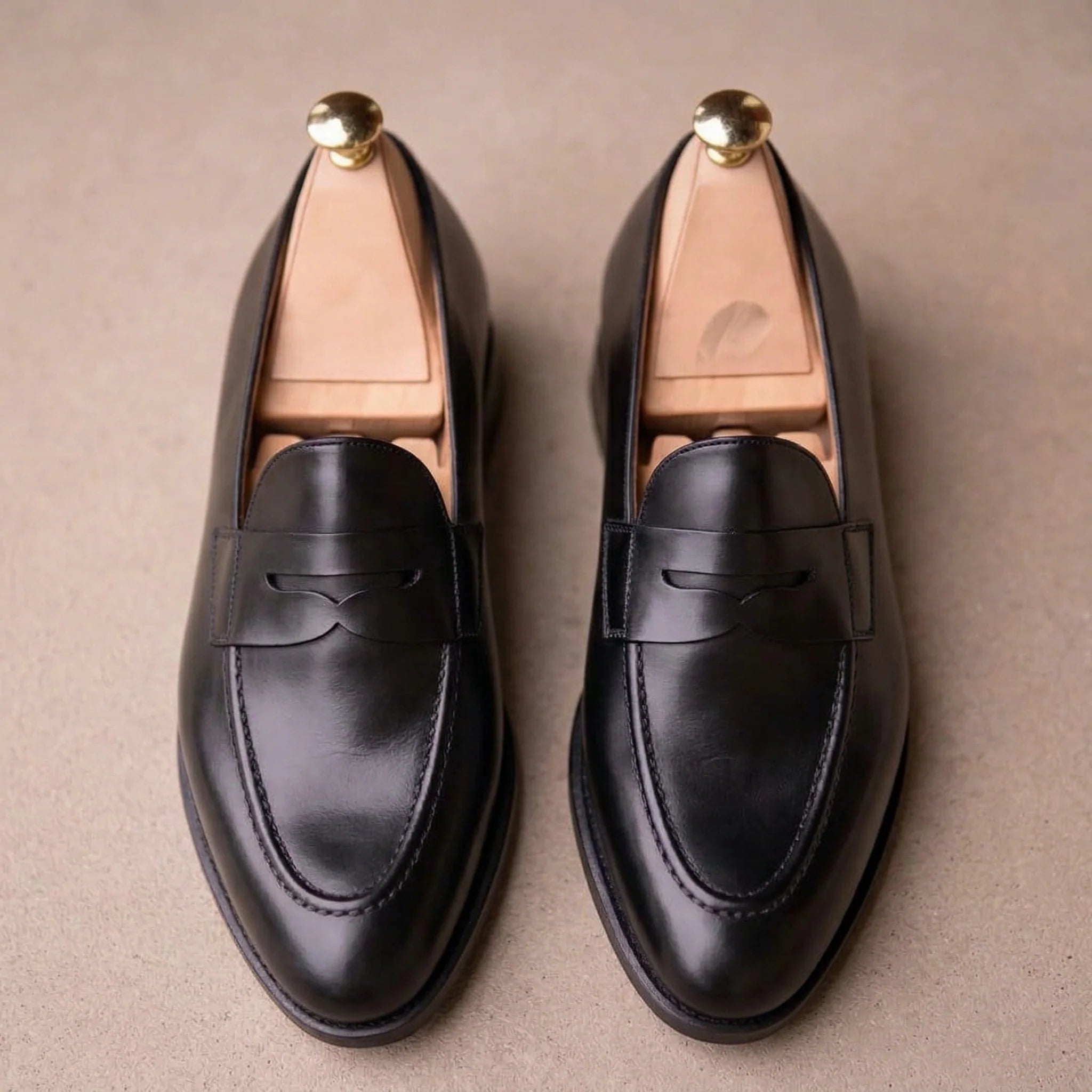 Black Leather Maurizio Penny Loafer