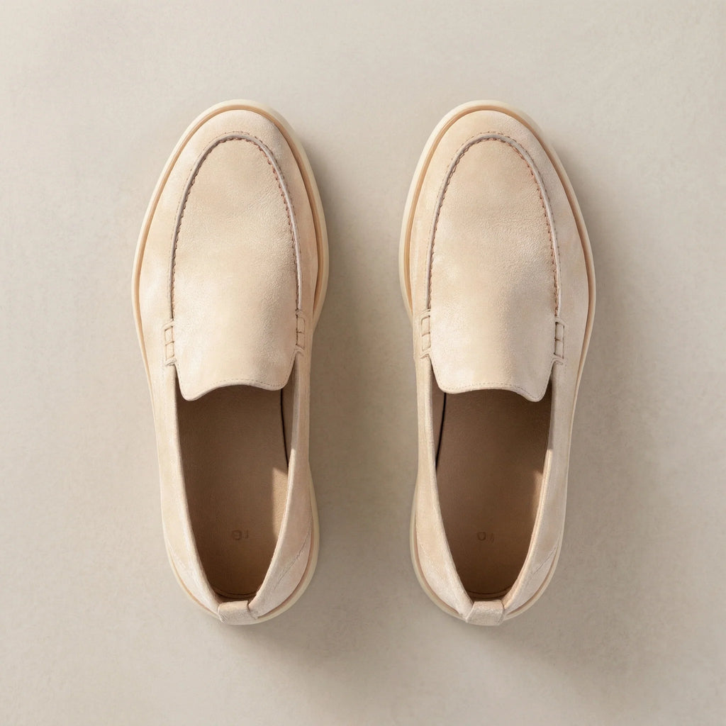 Cream Suede Leather Verona Loafer
