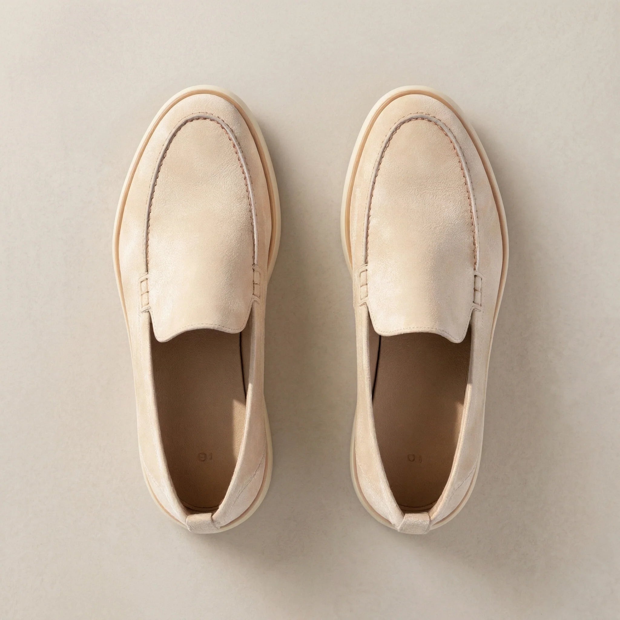 Cream Suede Leather Verona Loafer