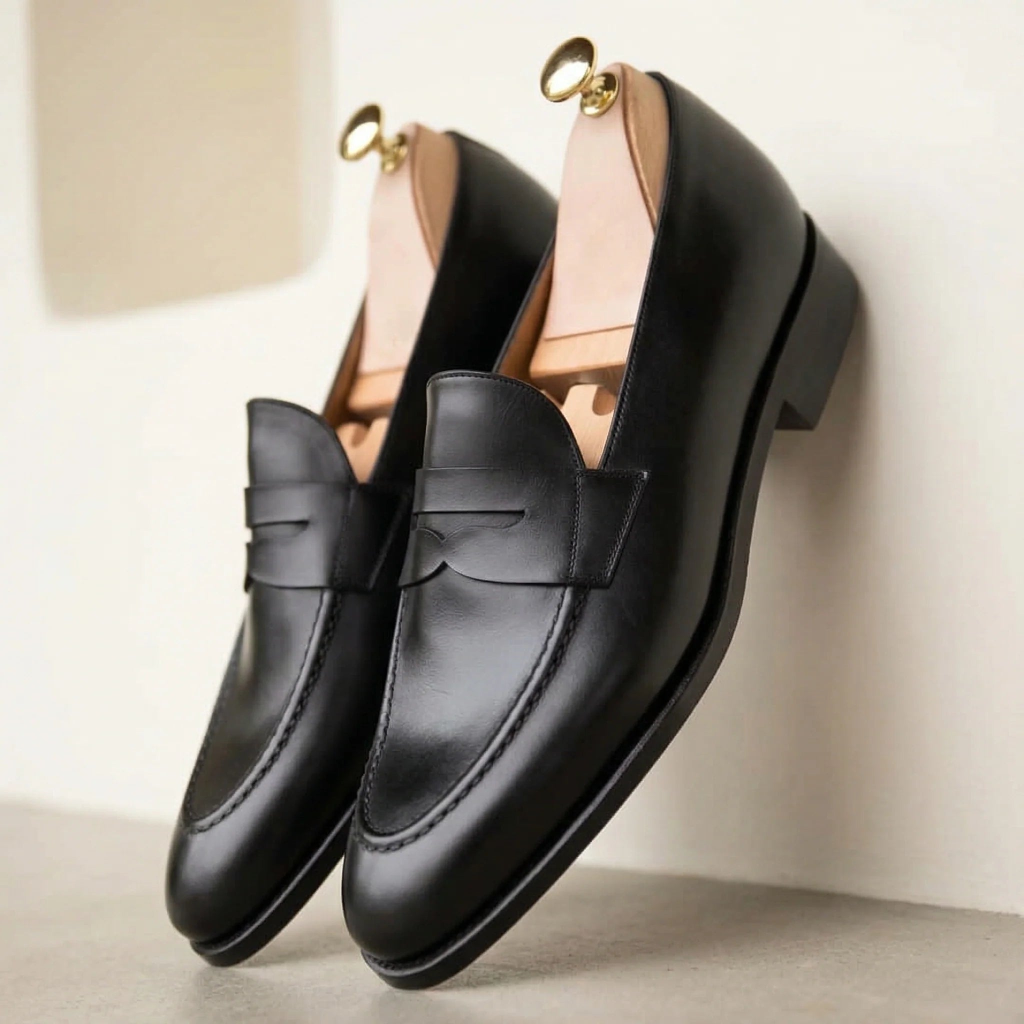 Black Leather Maurizio Penny Loafer